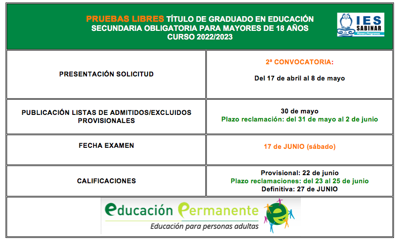 2º Convocatoria PL Eso